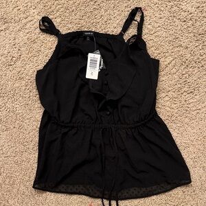 Torrid Black Sleeveless Blouse with Tie Straps
